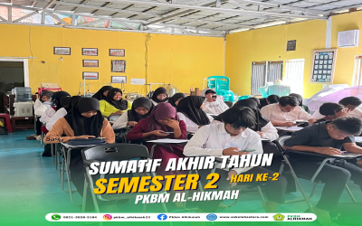 Hari Kedua Pelaksanaan Sumatif Akhir Tahun Semester 2 di PKBM AL-HIKMAH Berjalan dengan Lancar dan Penuh Semangat